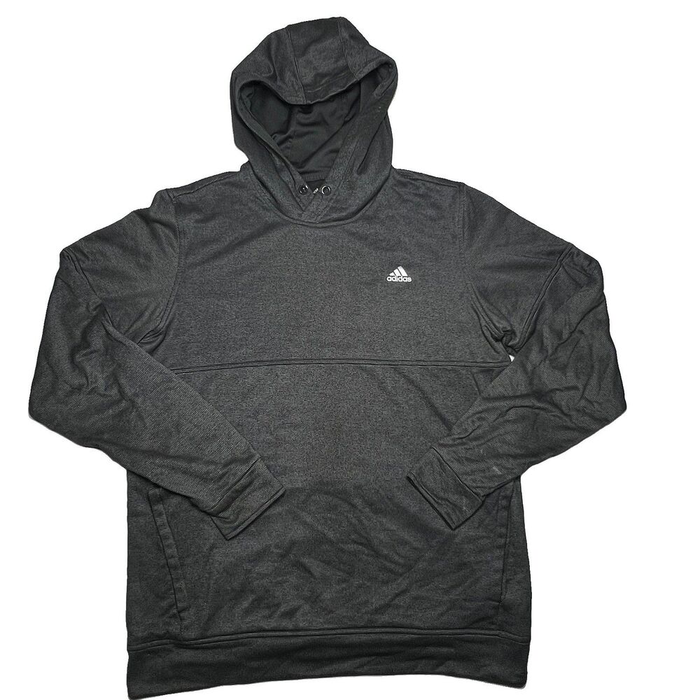 Adidas Hoodie Men's Large  Gray ClimaWarm Ultimate Pullover Athletic Sweatshirt